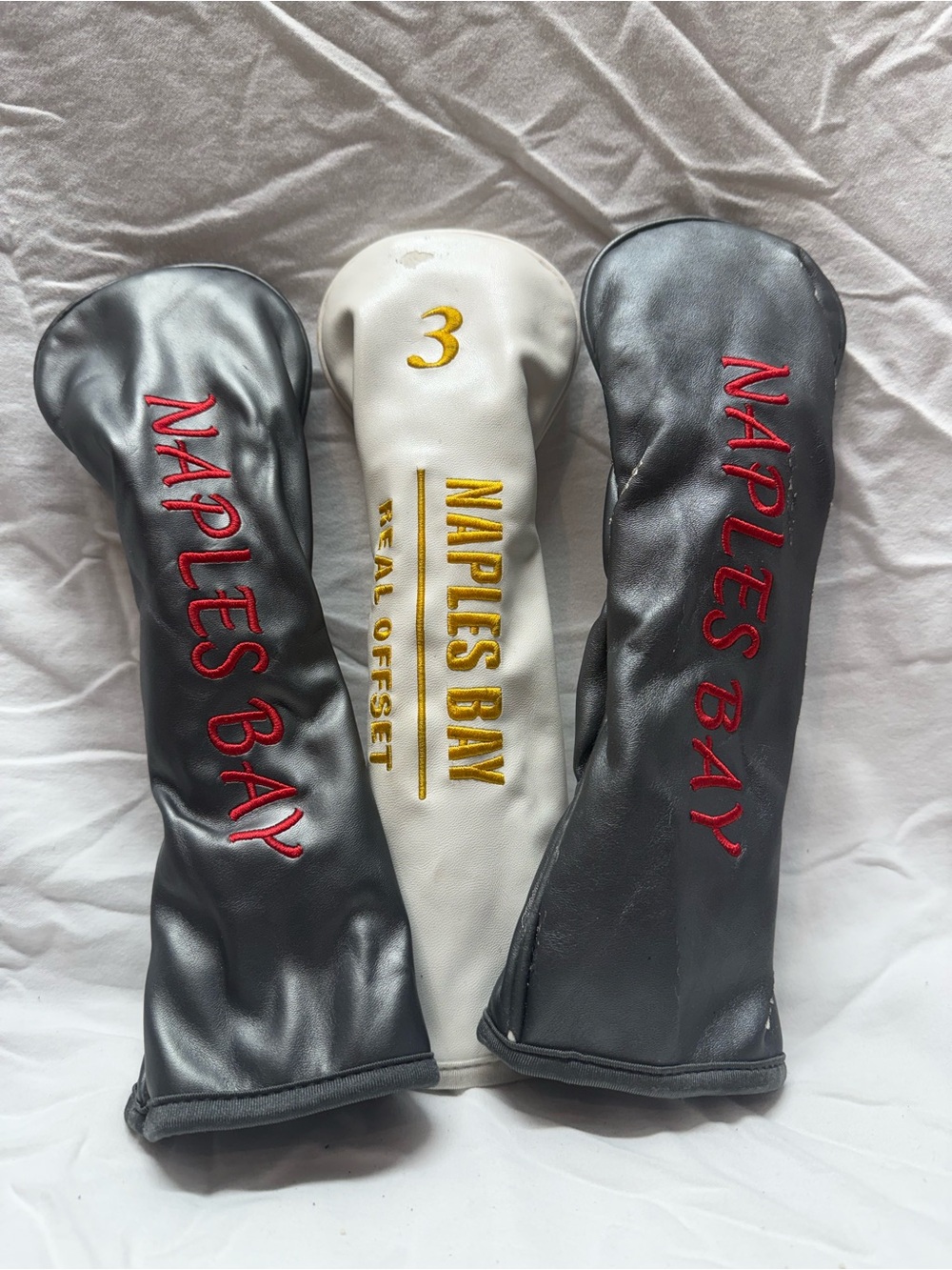 Men’s Black and White Golf Club Headcover Set